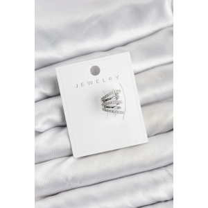 Gümüş Renk Pirinç Zirkon Taşlı Kıkırdak Earcuff Küpe