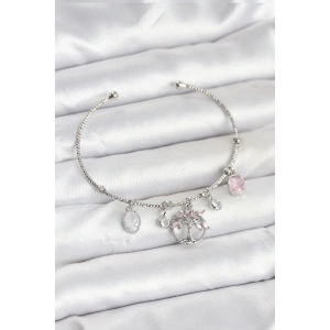 Hayat Ağacı Charmlı Gümüş Renk Pirinç Kadın Bileklik