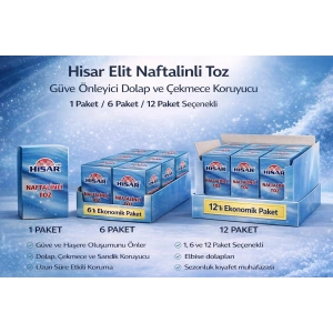 Hisar Elit Naftalinli Toz Güve Önleyici Dolap ve Çekmece Koruyucu 1 Adet
