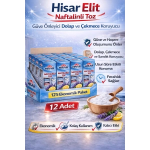 Hisar Elit Naftalinli Toz Güve Önleyici Dolap ve Çekmece Koruyucu 12 Adet