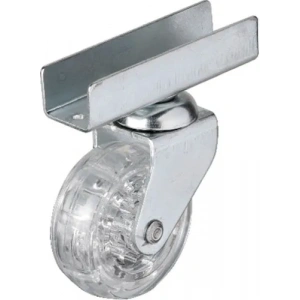 Hts 327 - 50x20 mm Şeffaf Makaralı Uzun U Tablalı Teker 4 Adet