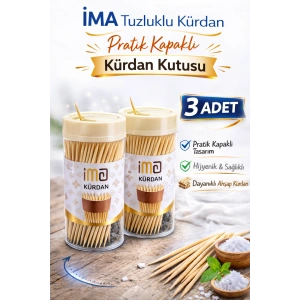 İMA Tuzluklu Kürdan 3 Adet | Pratik Kapaklı Kürdan Kutusu