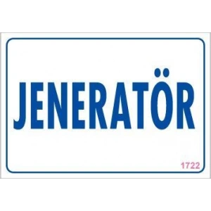 Jeneratör Uyarı Levhası 17,5x25 KOD:1722