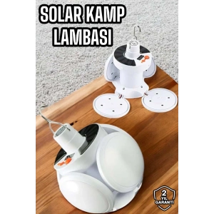 Kamp Lambası Işıldak Beyaz Işık Güneş Enerjili Solar Aydınlatma 5 Kanatlı Katlanabilir