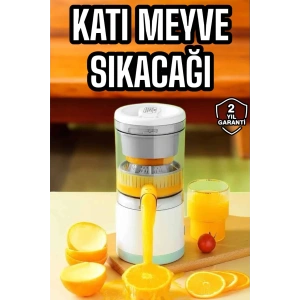 Katı Meyve Sıkacağı Taşınabilir USB Şarjlı Pratik Paslanmaz Çelik Bıçaklı