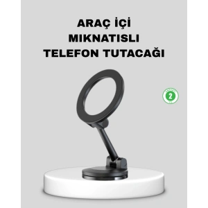 Katlanır Manyetik Araç İçi Telefon Tutucu – 360° Dönebilen, MagSafe Uyumlu, Güçlü Mıknatıslı Tasarım