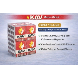 KAV Marka Kibrit Emniyetli Çocuk Kilitli 10 Adet