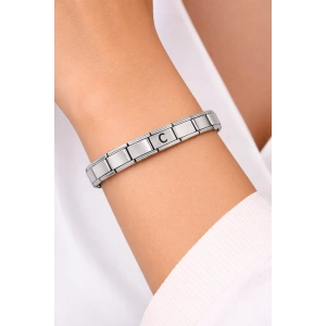 Kişiye Özel C Harfli Çelik Bileklik – Paslanmaz Çelik İtalyan Model Harfli Bilezik
