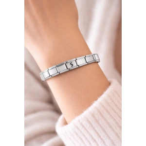 Kişiye Özel Ş Harfli Çelik Bileklik – İtalyan Charm Bilezik, Ayarlanabilir Zarif Tasarım