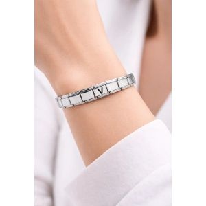 Kişiye Özel V Harfli Çelik Bileklik – Paslanmaz Çelik Bileklik, Zarif Minimal Harf Bileklik