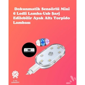 Kolay Montajlı, Çok Renkli USB Şarjlı Kablosuz Araç İçi Işık Seti