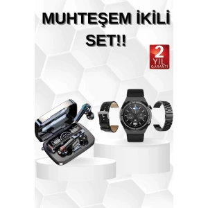 Kulak İçi Kablosuz Bluetooth Kulaklık ve NFC ve GPS Özellikli Akıllı Saat Alarm ve Titreşim