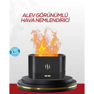 LED Işıklı Buhar Makinesi Alev Efektli Kumandalı Oda Nemlendirici