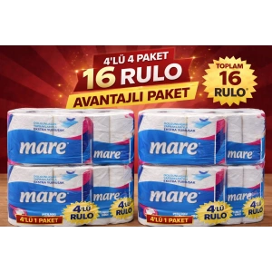 Mare Tuvalet Kağıdı 4lü Rulo 4 Paket Ekstra Yumuşak Çift Katlı Dayanıklı Tuvalet Kağıdı
