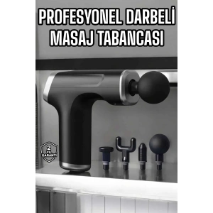Masaj Tabancası 4 Başlıklı Kas ve Vücut Ağrıları İçin Şarjlı Darbeli