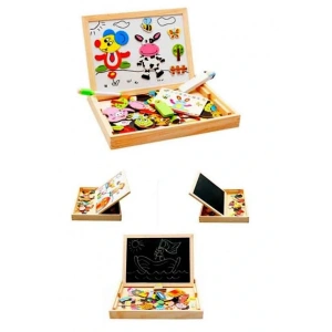 Mıknatıslı Çift Taraflı Ahşap Yazı Tahtası Seti