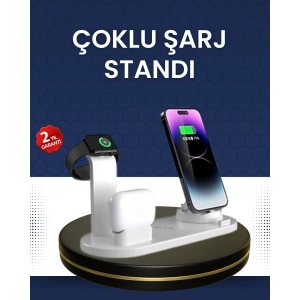 Modern Tasarımlı Çok Fonksiyonlu Kablosuz Şarj Standı