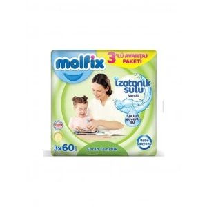 Molfix İzotonik Sulu Ferah Temizlik Islak Havlu Mendil 3Lü 180 Yaprak