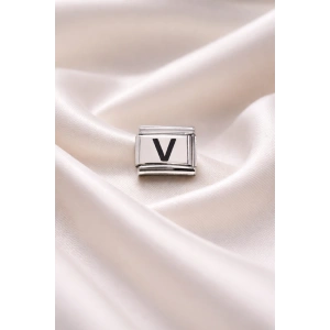 Nomination Bileklik Uyumlu V Harfi Charm – Paslanmaz Çelik Harf Modül – Kişiye Özel Bileklik Aksesuarı