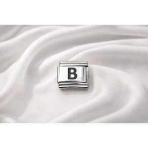 Nomination Uyumlu B Harfi Charm – Çelik Harfli Bileklik Aksesuarı , Kişiye Özel Modüler Takı