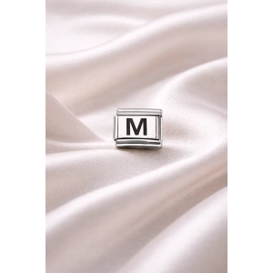 Nomination Uyumlu M Harf Charm | Çelik Bileklik Aksesuarı | Kişiye Özel Harf Modülü | Minimal & Şık