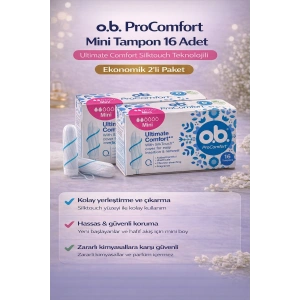 o.b. ProComfort Mini Tampon 16Lı 2 Paket Ultimate Comfort Silktouch Teknolojili