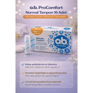o.b. ProComfort Normal Tampon 16Lı 1 Paket Ultimate Comfort Silktouch Teknolojili