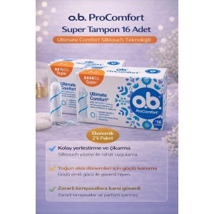 o.b. ProComfort Super Tampon 16Lı 2 Paket Ultimate Comfort Silktouch Teknolojili