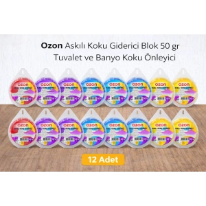 Ozon Askılı Koku Giderici Blok 50 gr Tuvalet ve Banyo Koku Önleyici 12 Adet