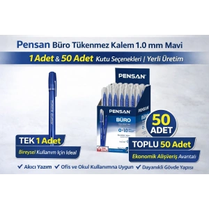 Pensan Büro Tükenmez Kalem 1.0 mm Mavi