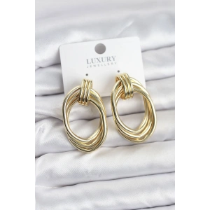 Pirinç Gold Renk Damla Model Vintage Kadın Küpe