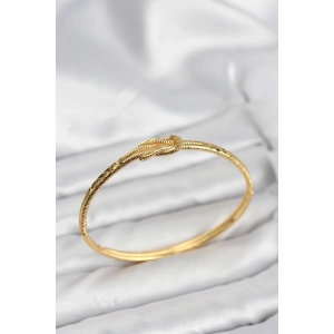 Pirinç Gold Renk Düğüm Model Kadın Kelepçe Bileklik