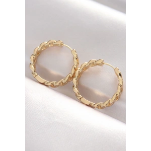 Pirinç Gold Renk Zincir Model Halka Küpe
