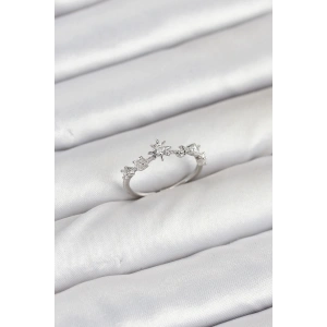 Pirinç Gümüş Renk Manifest Kadın Yüzük