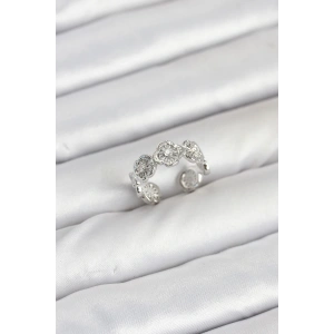 Pirinç Gümüş Renk Yonca Model Kadın Yüzük