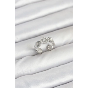 Pirinç Gümüş Renk Yonca Model Kadın Yüzük