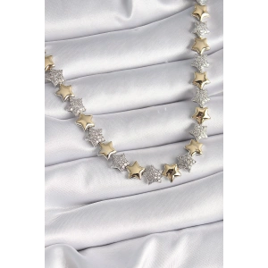 Pirinç Mix Renk Zirkon Taşlı Yıldız Model VIP Exclusive Seri Kadın Kolye