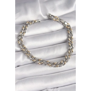 Pirinç Mix Renk Zirkon Taşlı Zincir Model VIP Seri Kadın Bileklik