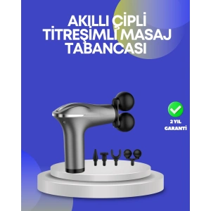 Portatif Şarjlı Masaj Tabancası 4 Başlık Derin Doku Masaj Aleti