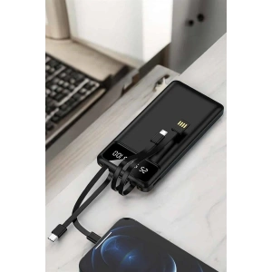 Powerbank 20.000 Mah LCD Ekran USB Lightning Type-C Uyumlu İOS ve Android