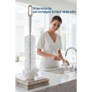 Premium Lüks Şişe ve Biberon Fırçası - Ultra Dayanıklı Profesyonel Temizlik & Kristal Parlaklık