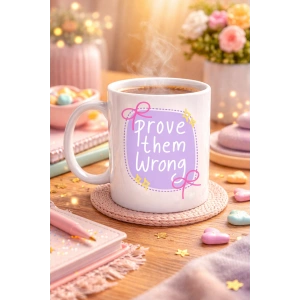 Prove Them Wrong Porselen Kupa MODEL 128 – Motivasyon Mesajlı Kahve Kupası, İlham Veren Hediye, Ofis & Ev Kullanımı
