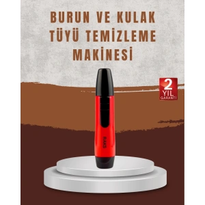 Raks Leo Burun Kulak Tüy Alma Makinesi 45 dk Şarj Süreli Kırmızı