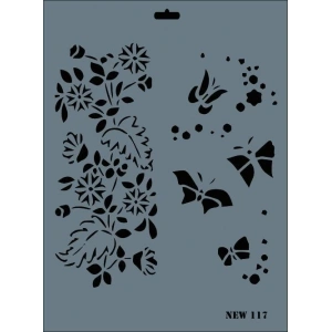 Rich New Seri N-117 Stencil 35x25 cm