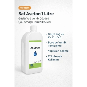 Saf Aseton 1 Litre Güçlü Yağ ve Kir Çözücü Çok Amaçlı Temizlik Sıvısı 1 ADET