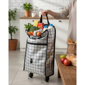 Sağlam Gövdeli Sessiz Tekerlekli Pazar ve Market Çantası