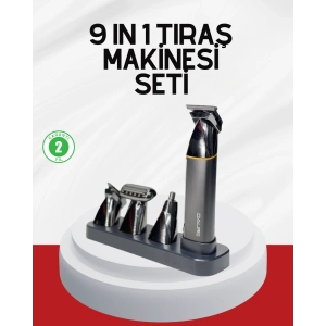 Şarjlı 9’u 1 Arada Çok Amaçlı Erkek Bakım Seti Yıkanabilir Başlıklar