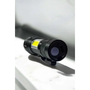 Şarjlı Metal Zoomlu El Feneri Işıldak Led Işık Taşınabilir El Lambası