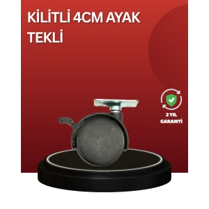 Sessiz Dönen Kilitli Mobilya Tekerleği 4 cm