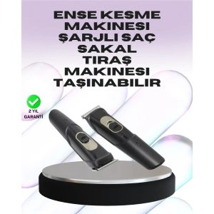 Sessiz Motorlu, Kablosuz Kullanımlı Şarjlı Saç ve Sakal Kesme Makinesi – Taraklı Set